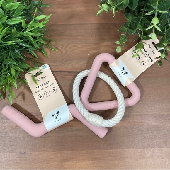 Wild One Bolt Bite Chew & Treat & Triangle Tug Engaging Dog Toy Small